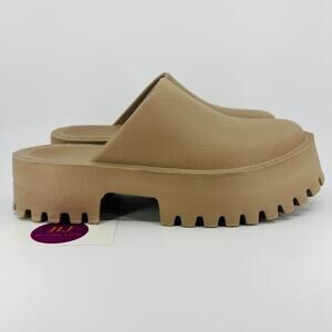 Jeffrey Campbell Women's Clogge Tan Chunky Platform Mule Clogs Size 10 EU/ 41 EU